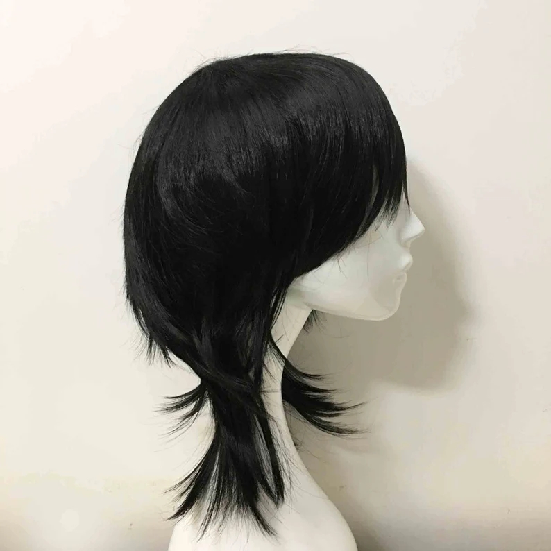 Emo Wig Unisex Black Mullet St - Sword Art Online Cape recension och pris
