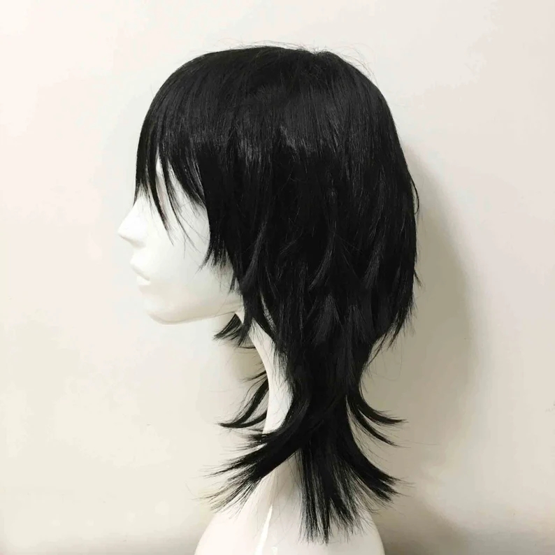Emo Wig Unisex Black Mullet St - Sword Art Online Cape recension och pris