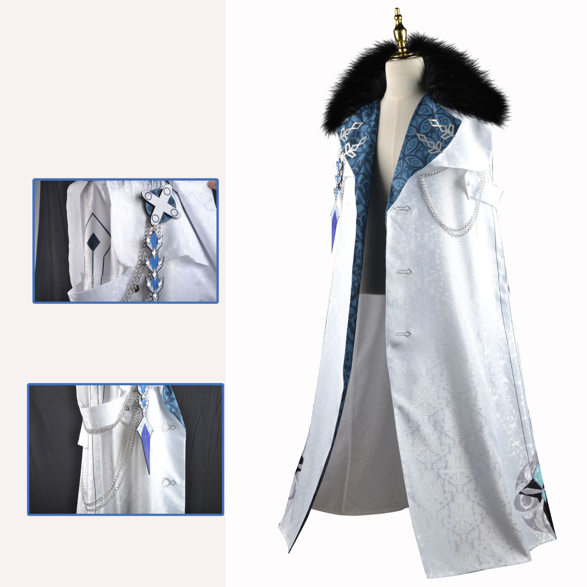 Fatui Harbinger Cosplay Costum - Bleach Captain Coat recension och pris