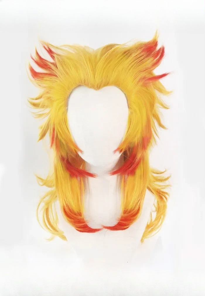Rengoku Kyoujurou Wig Kimetsu  - Anime Cosplay Red Hair recension och pris