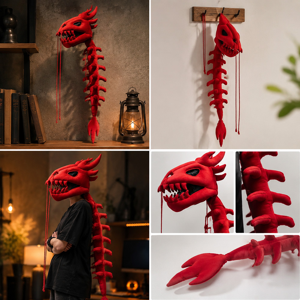 Dragon Skull Spine Plush Hood  - Anime Cosplay Eyes recension och pris
