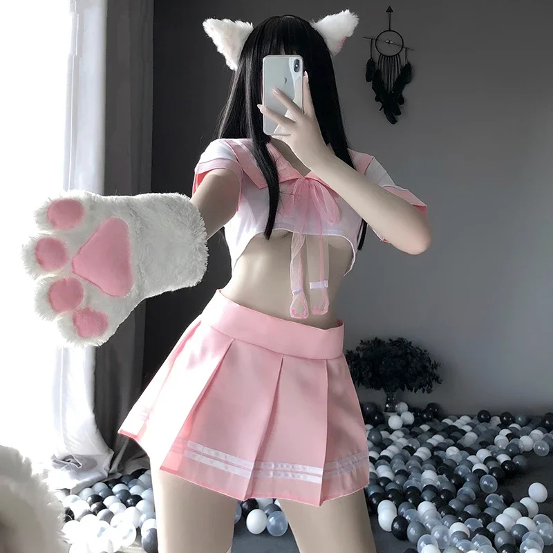 2026 Korean Short Shirt Pleate - Anime Cosplay Korean Girl recension och pris
